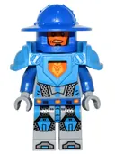 Minifigurka: NEX038:  Royal Soldier / King's Guard - Blue Helmet with Broad Brim, Dark Azure Armor, Light Bluish Gray Hands