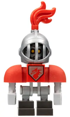 NEX049:  Macy Bot - Red Shoulders, Flat Silver Helmet