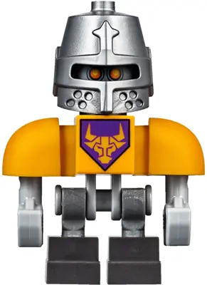 NEX060:  Axl Bot - Bright Light Orange Shoulders, Flat Silver Helmet