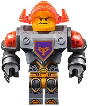 NEX069:  Axl - Trans-Neon Orange Visor, Flat Silver Torso