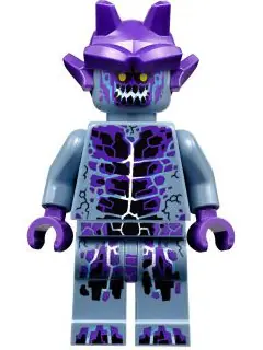 NEX072:  Stone Stomper - Fully Cracked Open Chest and Legs, Open Mouth, Dark Purple Gargoyle Horns