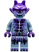 Minifigurka: NEX072:  Stone Stomper - Fully Cracked Open Chest and Legs, Open Mouth, Dark Purple Gargoyle Horns