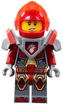 Minifigurka: NEX086:  Macy Halbert - Trans-Neon Orange Visor, Flat Silver Armor