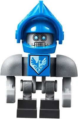 NEX090:  Clay Bot - Dark Bluish Gray Shoulders, Blue Visor