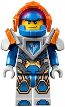 Minifigurka: NEX093:  Clay Moorington - Blue Helmet, Trans-Neon Orange Visor, Flat Silver Armor