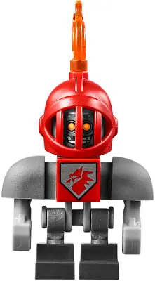 NEX105:  Macy Bot - Dark Bluish Gray Shoulders, Red Helmet