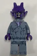 Minifigurka: NEX123:  Stone Stomper - Partially Cracked Open Chest, Small Dark Blue Cracks on Legs, Open Mouth