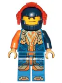 Minifigurka: NEX134:  Clay Moorington - Dark Blue Helmet, Trans-Neon Orange Visor