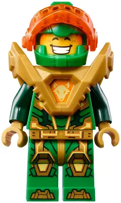 NEX152:  Aaron Fox - Trans-Neon Orange Visor, Pearl Gold Armor, Clip on Back