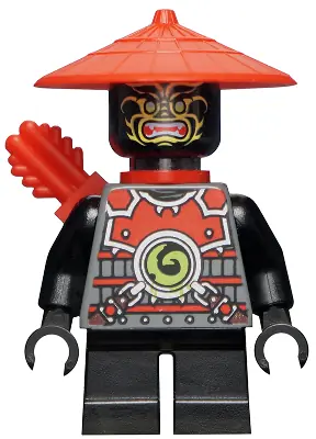 NJO0072:  Stone Army Scout - Yellow Face, Red Quiver, Short Legs