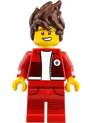 NJO0327:  Kai - The LEGO Ninjago Movie, Hair, Red Legs and Jacket, Bandage on Forehead