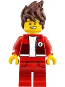 Minifigurka: NJO0327:  Kai - The LEGO Ninjago Movie, Hair, Red Legs and Jacket, Bandage on Forehead