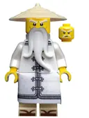 Minifigurka: NJO0354:  Sensei Wu - The LEGO Ninjago Movie, White Robe, Zori Sandals, Raised Eyebrows