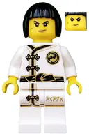 Minifigurka: NJO0430:  Nya - White Wu-Cru Training Gi, Black Bob Cut Hair