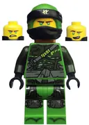 Minifigurka: NJO0481:  Lloyd - Hunted, Green Wrap and Neck Bracket
