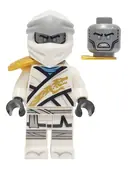 Minifigurka: NJO0670:  Zane - Legacy, Pearl Gold Armor Shoulder Pad, Flat Silver Head