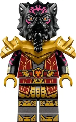 NJO0812:  Lord Ras - Dark Red Robe, Pearl Gold Shoulder Armor