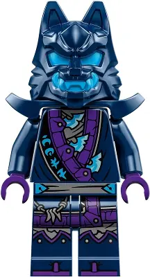 NJO0851:  Wolf Mask Warrior / Wolf Mask Claw Warrior  - Dark Blue and Dark Azure Mask, Shoulder Armor