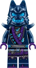 Minifigurka: NJO0851:  Wolf Mask Warrior / Wolf Mask Claw Warrior  - Dark Blue and Dark Azure Mask, Shoulder Armor