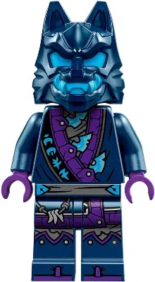 NJO0857:  Wolf Mask Warrior - Dark Blue and Dark Azure Mask