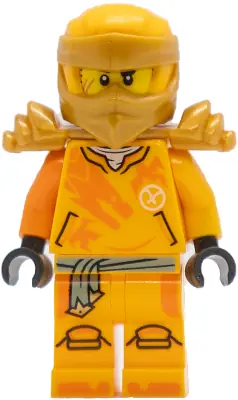 NJO0866:  Arin - Shirt with Orange Dragon, Head Wrap, Shoulder Armor