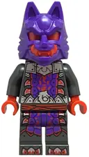 Minifigurka: NJO0895:  Wolf Mask Warrior - Dark Purple and Red Mask