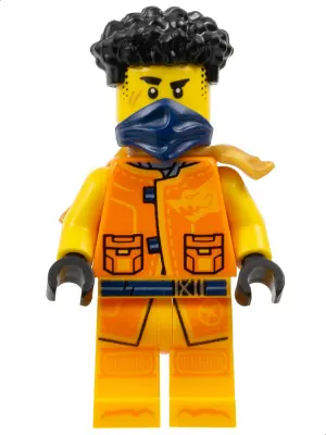 NJO0898:  Arin - Tang Jacket, Dark Blue Bandana, Scabbard