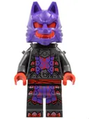 Minifigurka: NJO0903:  Wolf Mask Warrior - Dark Purple and Red Mask, Neck Bracket