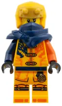Minifigurka: NJO1031:  Arin - Shirt with Dark Blue and Reddish Orange Dragons, Hood with Horns