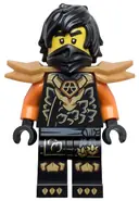 Minifigurka: NJO1038:  Cole - Dragons Rising, Tunic with Dragon Head, Hair, Wide Pearl Gold Shoulder Armor