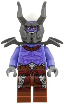 NJO1087:  Oni Warrior - Blue Violet Torso, Reddish Brown Legs