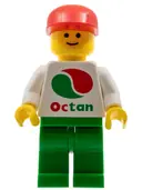 Minifigurka: OCT012NEW2:  Octan - White Logo, Green Legs, Red Cap Long Bill (Reissue)