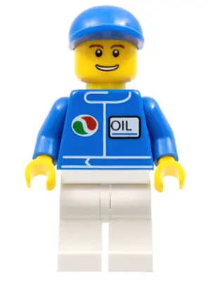 OCT054:  Octan - Blue Oil, White Legs, Blue Short Bill Cap