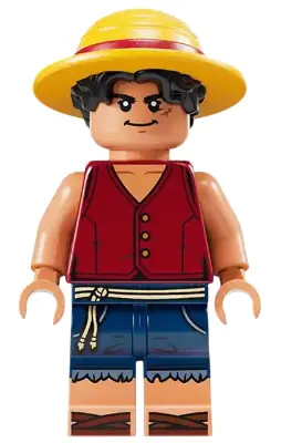 OP016:  Monkey D. Luffy - Hair Combo, Straw Hat with Black Hair, Closed Mouth Grin