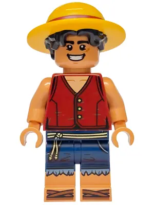 OP018:  Monkey D. Luffy - Hair Combo, Straw Hat with Black Hair, Open Mouth Smile / Angry