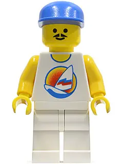 PAR031B:  Surfboard on Ocean - White Legs, Blue Cap, Reissue Torso