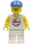 Minifigurka: PAR031B:  Surfboard on Ocean - White Legs, Blue Cap, Reissue Torso