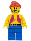 Minifigurka: PI013NEW:  Pirate Anchor Light Purple Vest, Blue Legs, Red Bandana (Reissue)