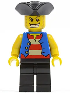 PI127:  Pirate Blue Vest, Black Legs, Tricorne Hat