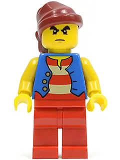 PI145:  Pirate Blue Vest, Red Legs, Dark Red Bandana, Bushy Eyebrows