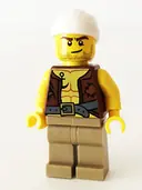 Minifigurka: PI158:  Old Pirate - Vest and Anchor, Crooked Smile and Scar