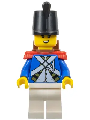 PI192:  Imperial Soldier IV - Female, Black Shako Hat, Red Epaulettes, Backpack
