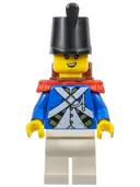 Minifigurka: PI192:  Imperial Soldier IV - Female, Black Shako Hat, Red Epaulettes, Backpack