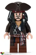 Minifigurka: POC011:  Captain Jack Sparrow - Dark Brown Jacket, Tricorne