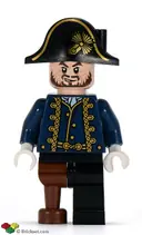 Minifigurka: POC028:  Hector Barbossa - Dark Blue Uniform