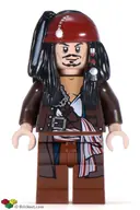 Minifigurka: POC034:  Captain Jack Sparrow - Dark Brown Jacket, Bandana
