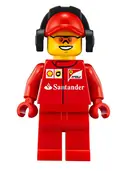 Minifigurka: SC014:  Scuderia Ferrari Team Crew Member - Male, Orange Safety Glasses