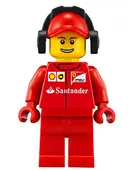 Minifigurka: SC015:  Scuderia Ferrari Team Crew Member - Male, Thin Grin with Teeth