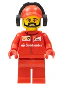 Minifigurka: SC016:  Scuderia Ferrari Team Crew Member - Male, Beard