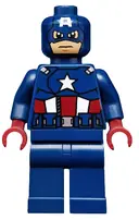 Minifigurka: SH0014:  Captain America - Dark Blue Suit with Dark Blue Belt, Dark Red Hands, Mask